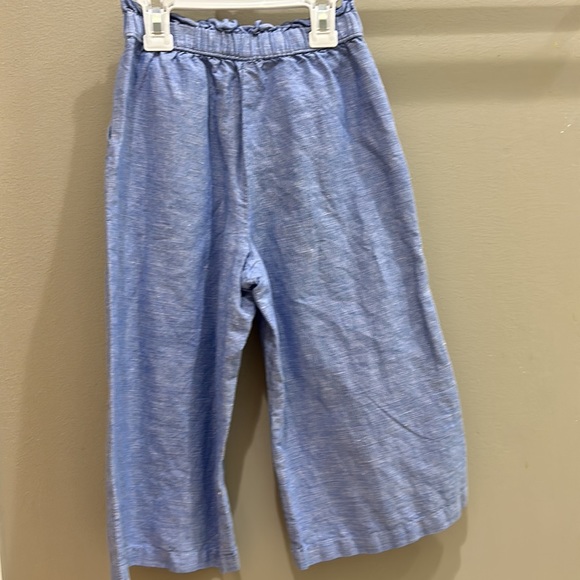 Janie and Jack x Rachel Zoe.  Girls wide leg blue linen pants size 5 - Picture 2 of 2